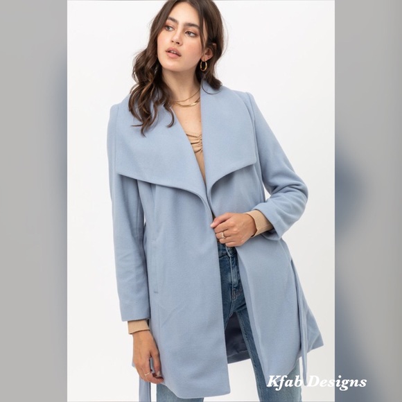 💗LAST 1! Soft Wide Lapel Waist Tie Coat Jacket! - Picture 4 of 7